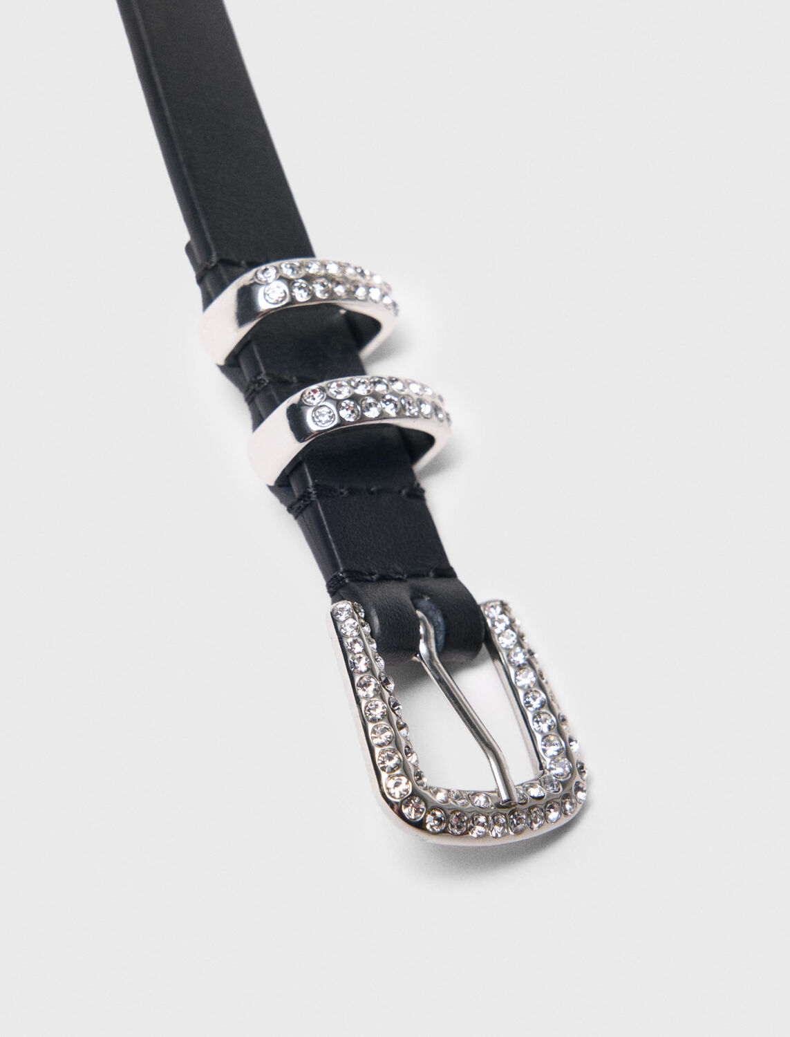 Slim belt with diamanté buckle - Belts - MAJE