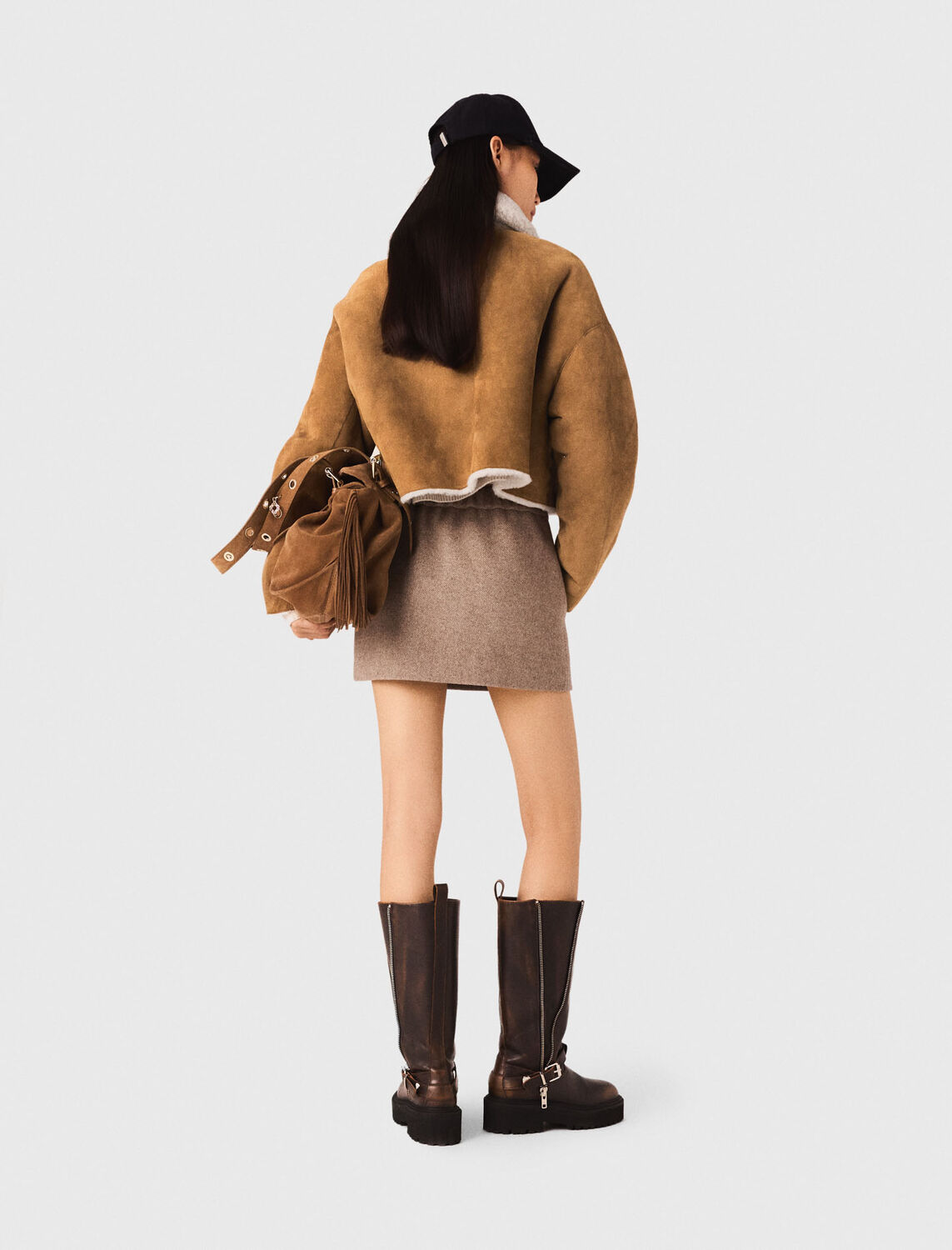 Reversible shearling coat : Coats color Camel
