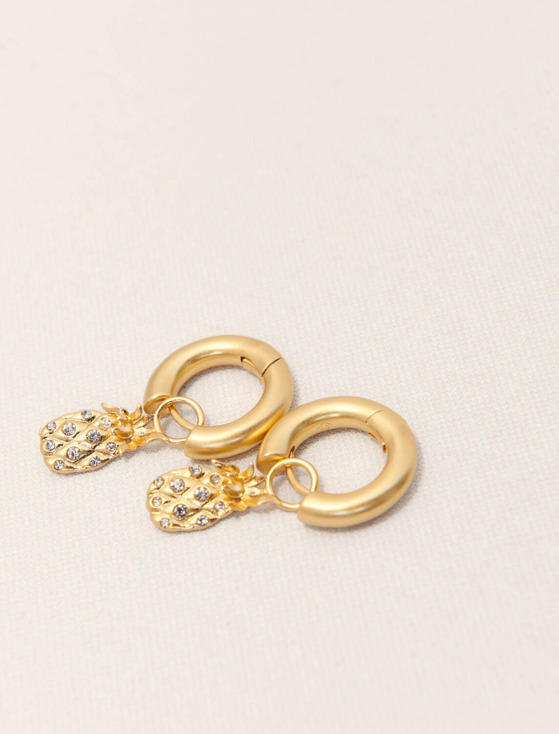 Mini rhinestone pineapple earrings -  - MAJE