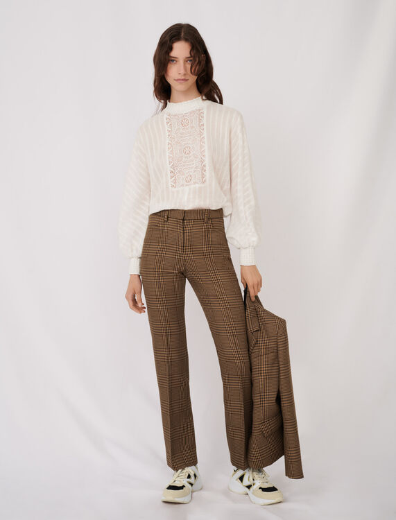 Straight cut checked trousers - Trousers & Jeans - MAJE