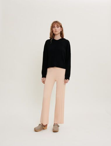 Ribbed knit trousers : Trousers & Jeans color Pale Pink