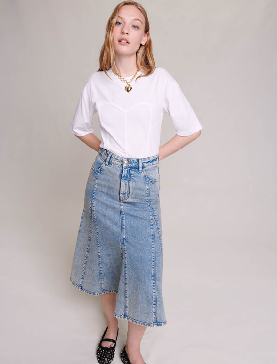 Denim midi skirt - Skirts & Shorts - MAJE