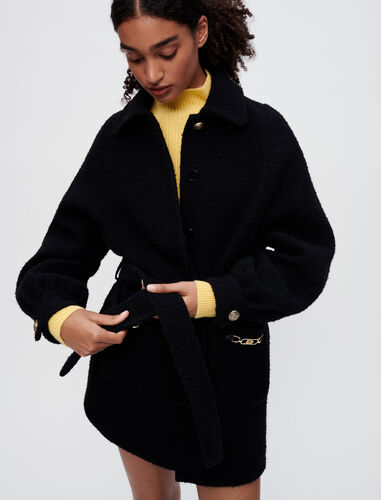 Coat with Maje Clover horsebit details : Coats & Jackets color Black