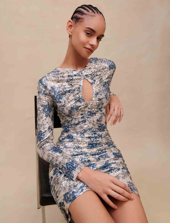 Draped sequinned dress - Dresses - MAJE