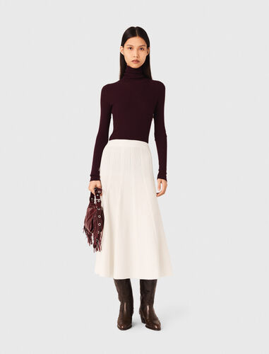 Long knit skirt : Skirts & Shorts color Ecru
