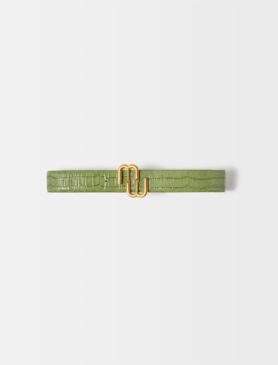 Maje double M croco-effect leather belt - Other Accessories - MAJE