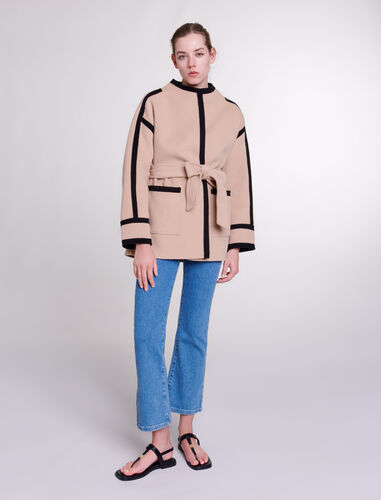 Short two-tone coat : Coats color Camel