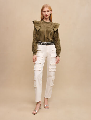 Maje : Trousers & Jeans 顏色 白色/WHITE