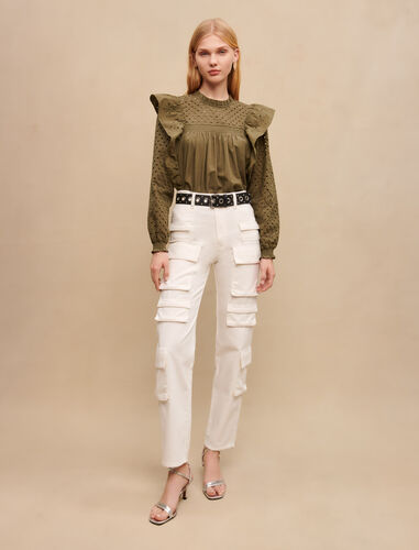 Cargo jeans : Trousers & Jeans color White