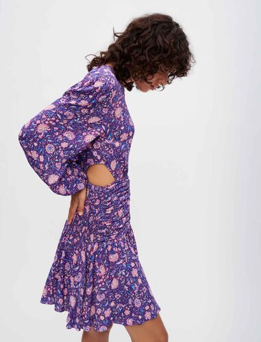 Dahlia printed viscose dress : Dresses color Purple