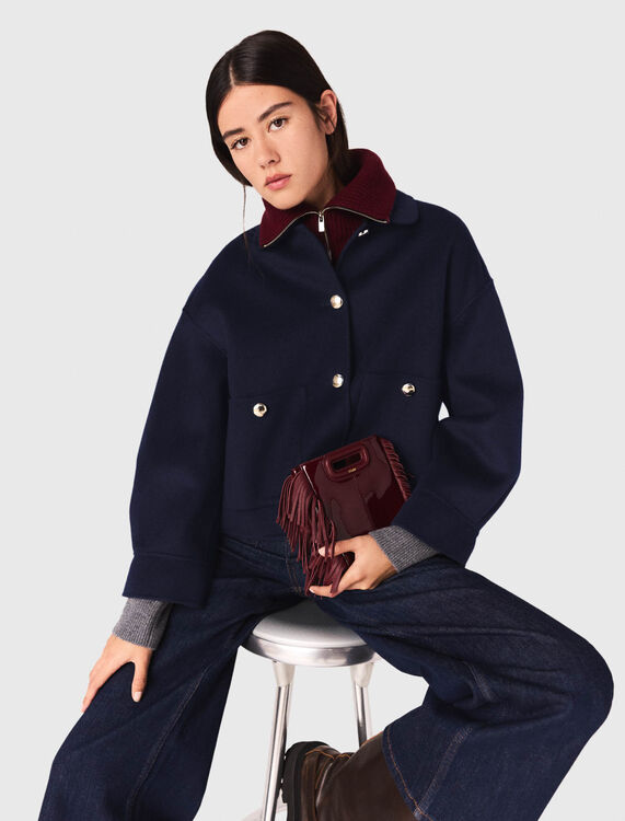 Cropped wool jacket - Coats - MAJE