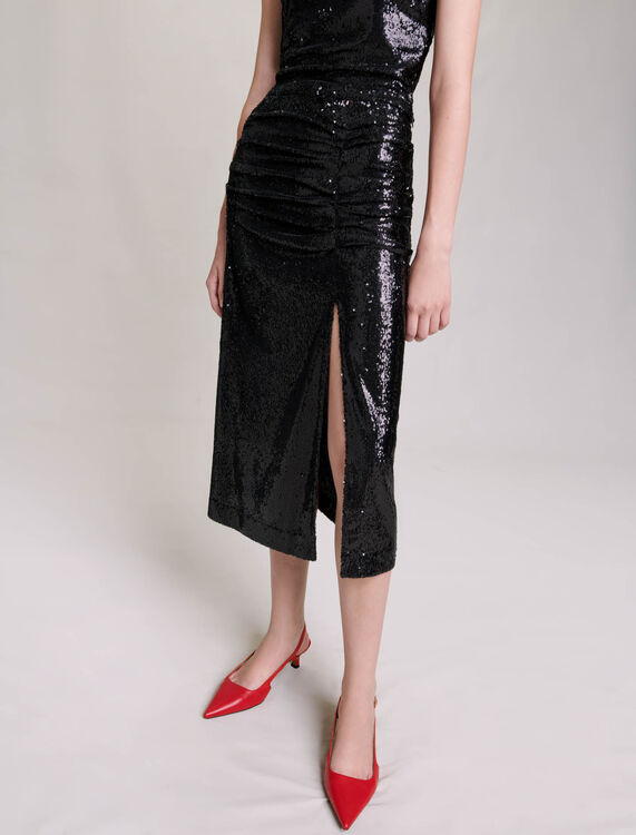 Sequinned midi skirt - Skirts & Shorts - MAJE