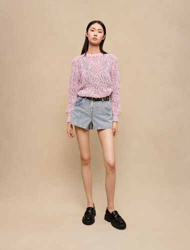 Crochet jumper : Sweaters & Cardigans color Parma Violet