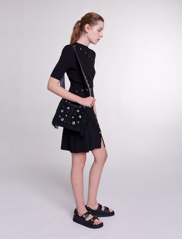 Dress in ribbed knit : Dresses color Black