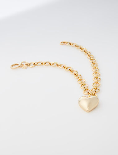 Gold heart necklace : Jewelry color Gold