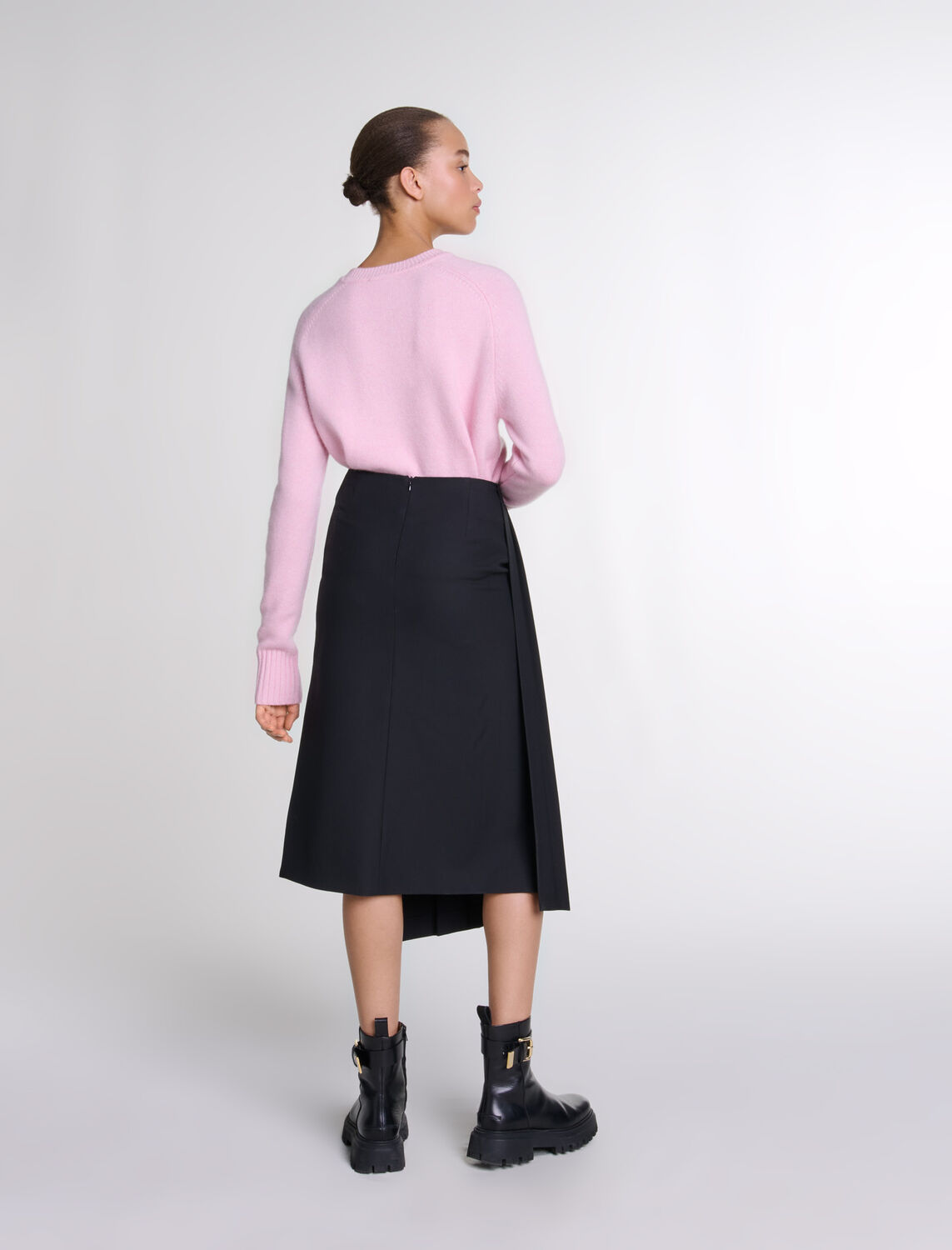 Asymmetrical long pleated skirt - Fall-Winter Collection - MAJE