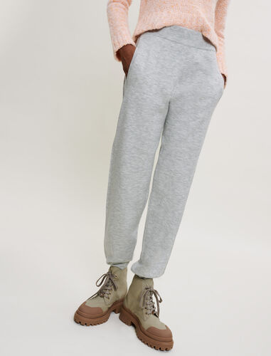 羊毛混纺针织长裤 : Trousers & Jeans 顏色 灰色/GREY