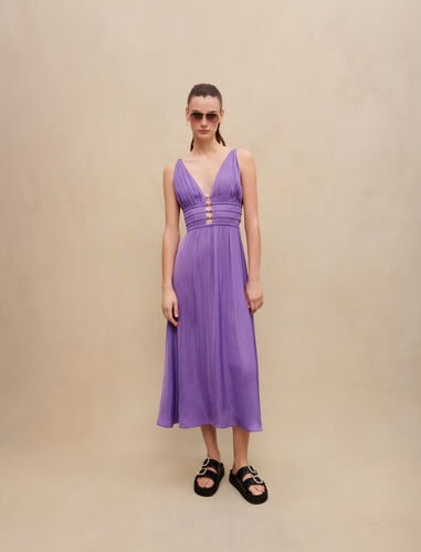 Satin maxi dress : Dresses color Purple