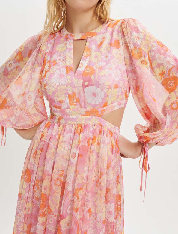 Flower Power print muslin dress : Dresses color Pink