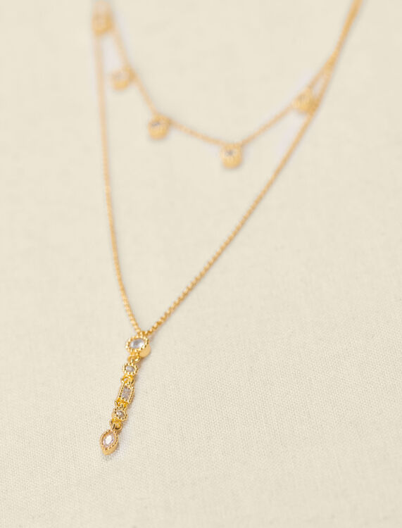 Diamanté double necklace - Jewelry - MAJE