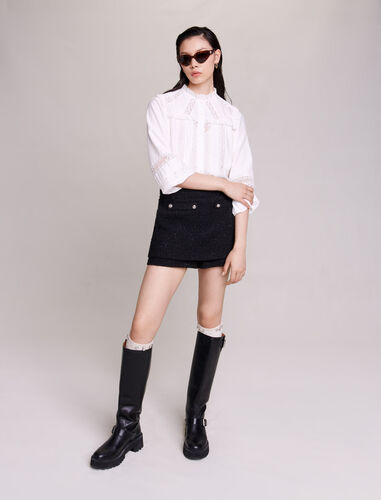 Tweed shorts : Skirts & Shorts color Black