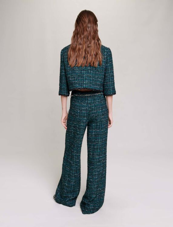 Wide-leg tweed trousers - Trousers & Jeans - MAJE