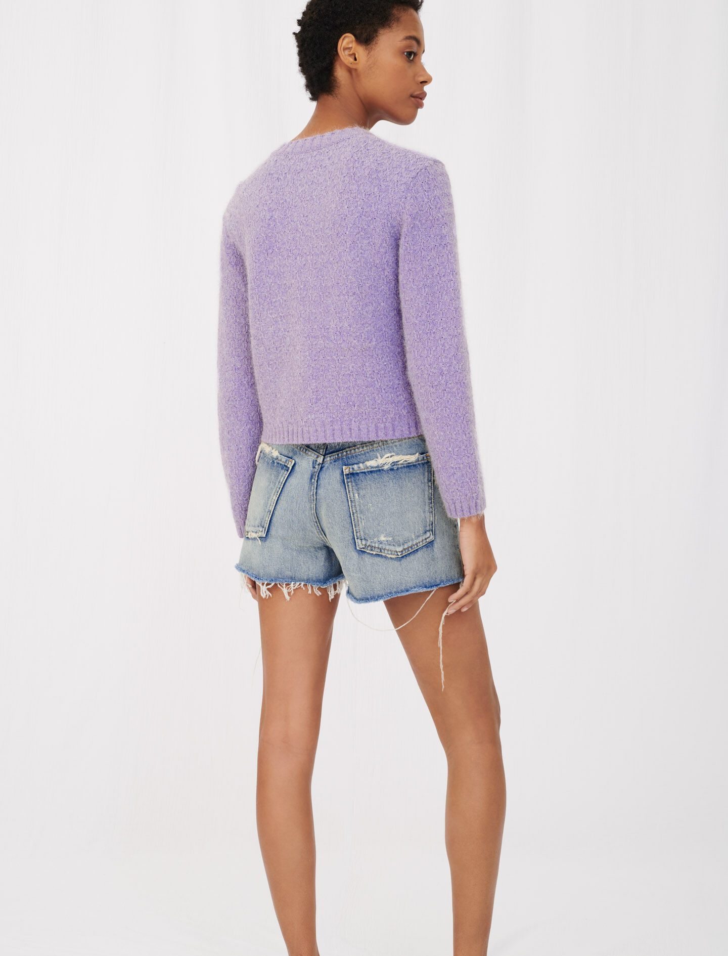 purple cardigans