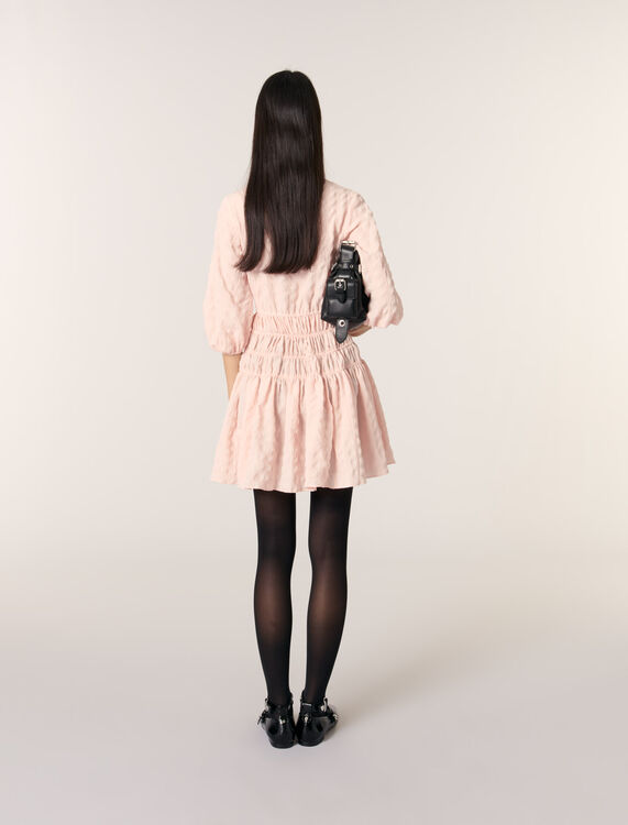 Short satin-effect pleated dress - Dresses - MAJE