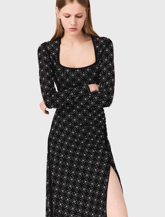 Beaded and rhinestone maxi dress - Dresses - MAJE