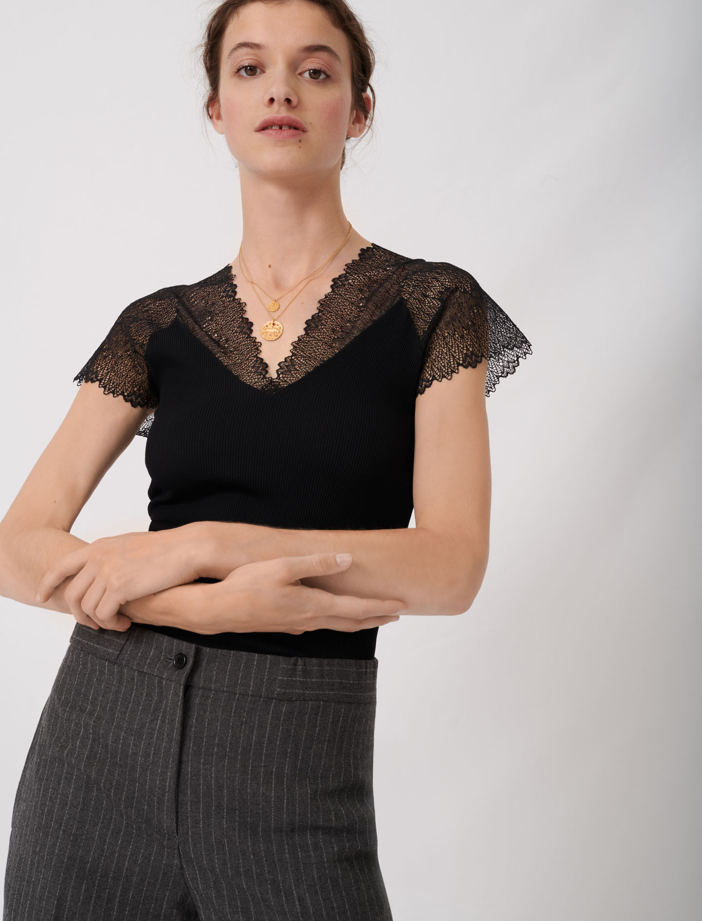 Maje lace sweater hot sale