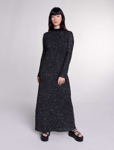 Knit maxi dress : View All color Black