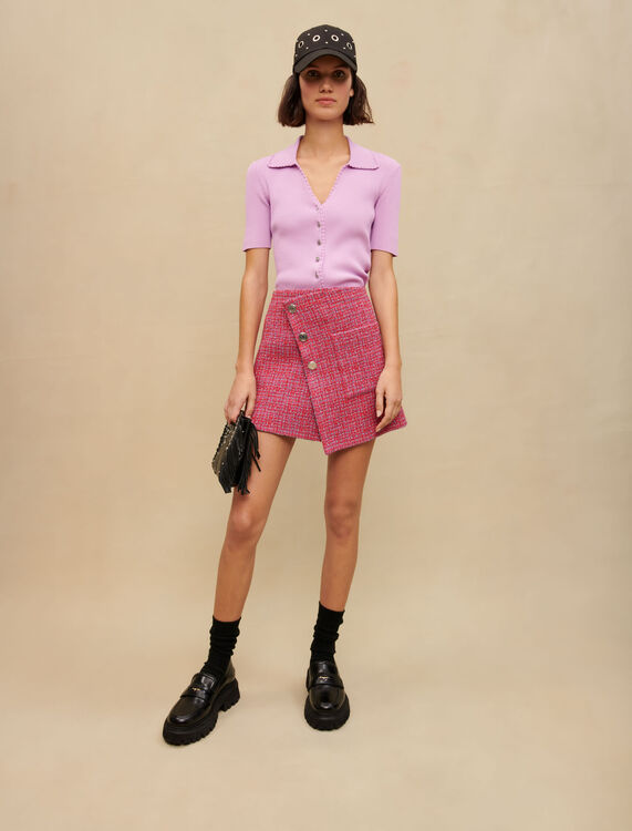 Buttoned knit top - Cardigans & Sweaters - MAJE