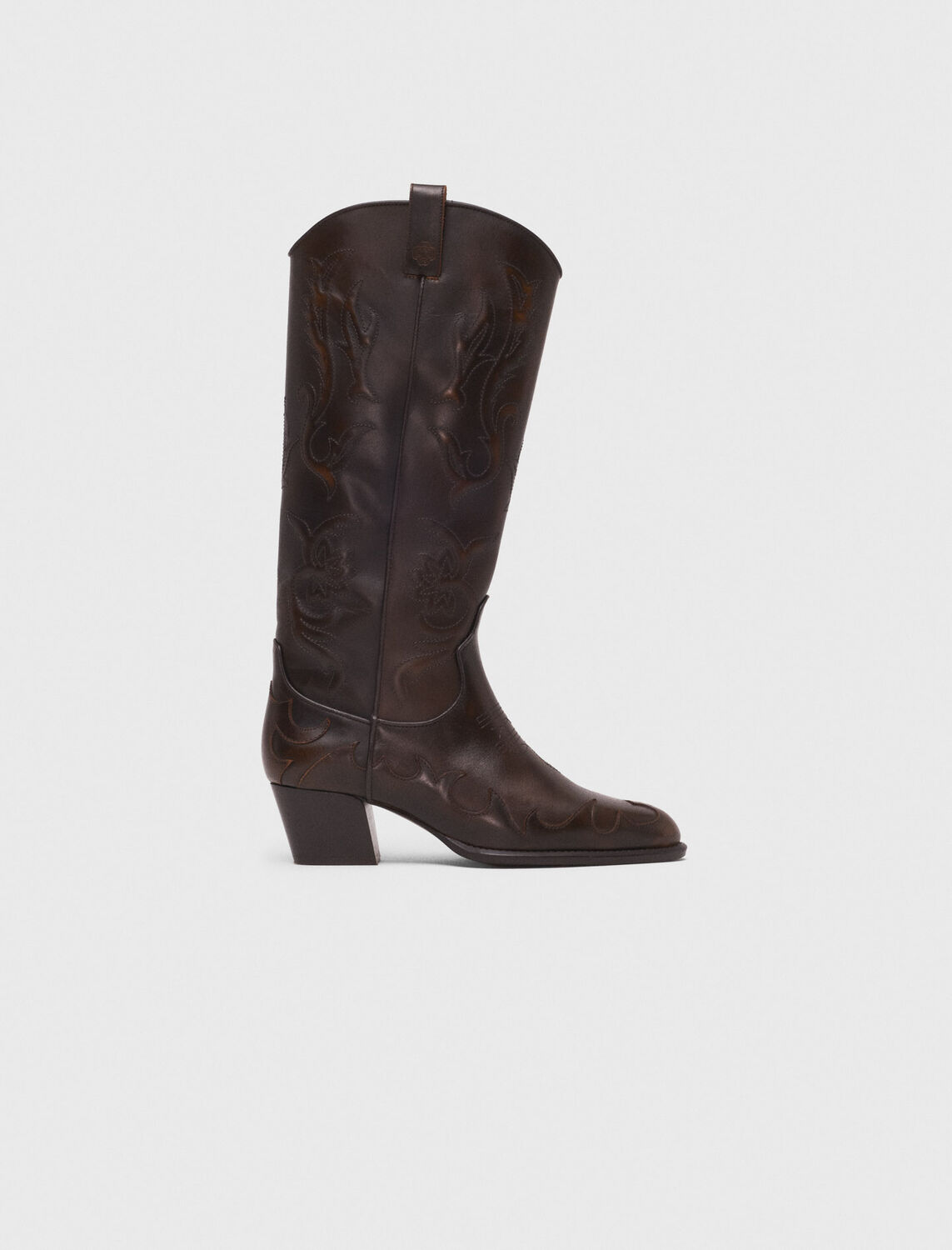 Leather cowboy boots - Booties & Boots - MAJE
