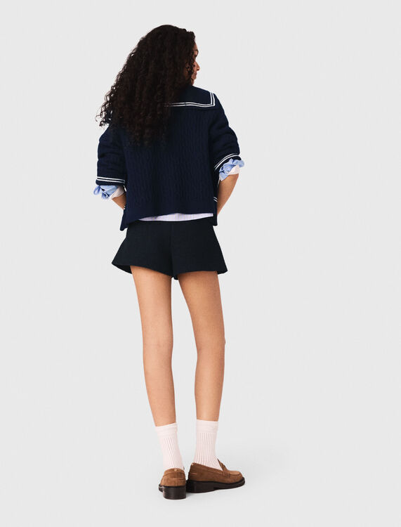 Tweed shorts with denim details - Skirts & Shorts - MAJE