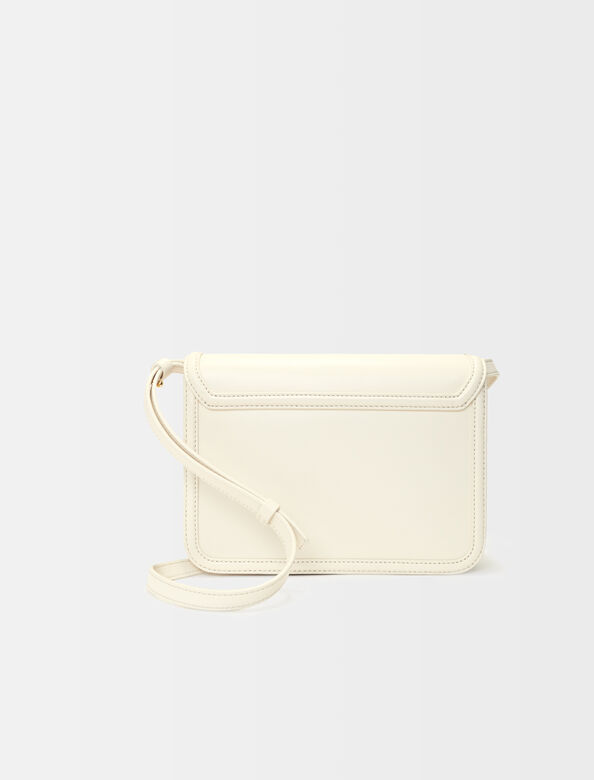 Leather bag with clover clasp : Shoulder bags color Vanilla Ecru