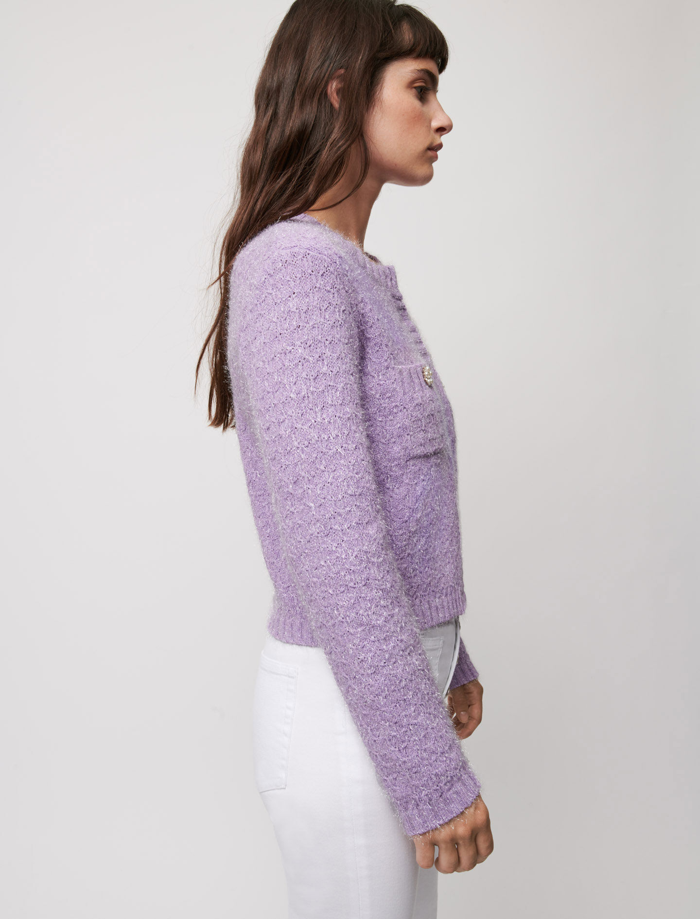 purple cardigans