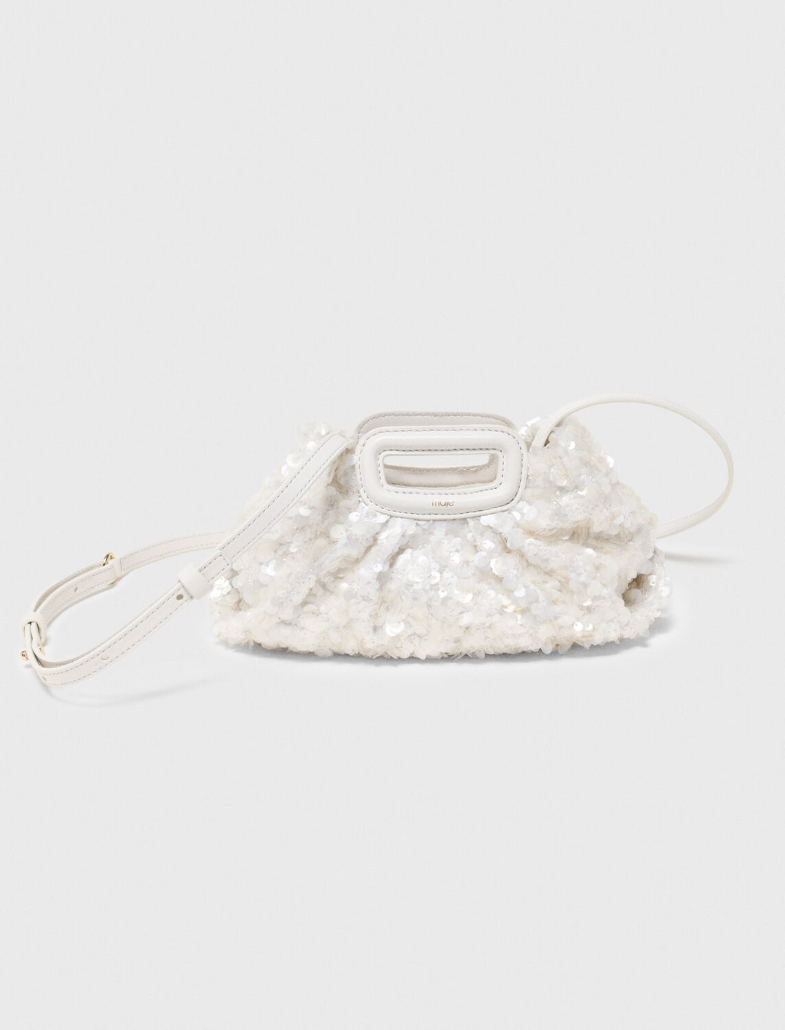 Milpli mini sequin clutch : Small leather goods color White