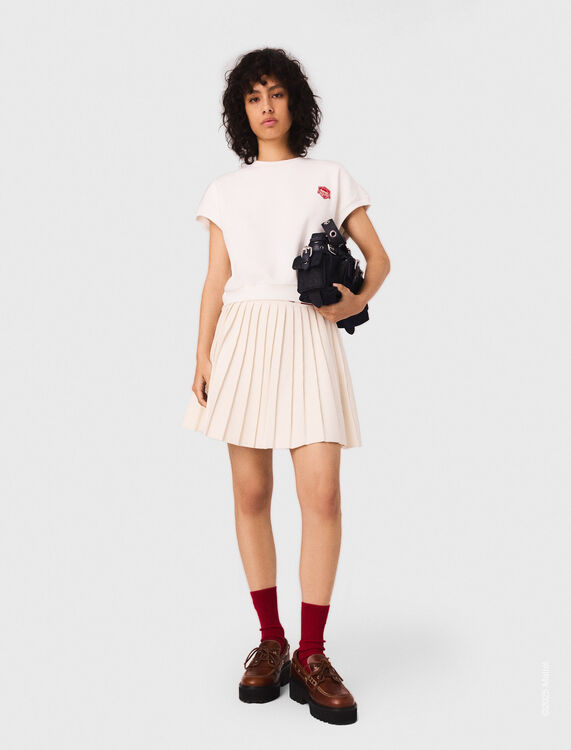 Embroidered logo crop sweatshirt : Hot Wheels™ x Maje color White