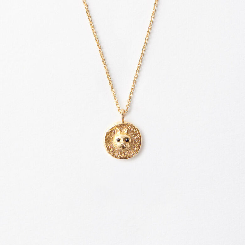 “Mon Chat” gold-plated necklace : Other Accessories color 
