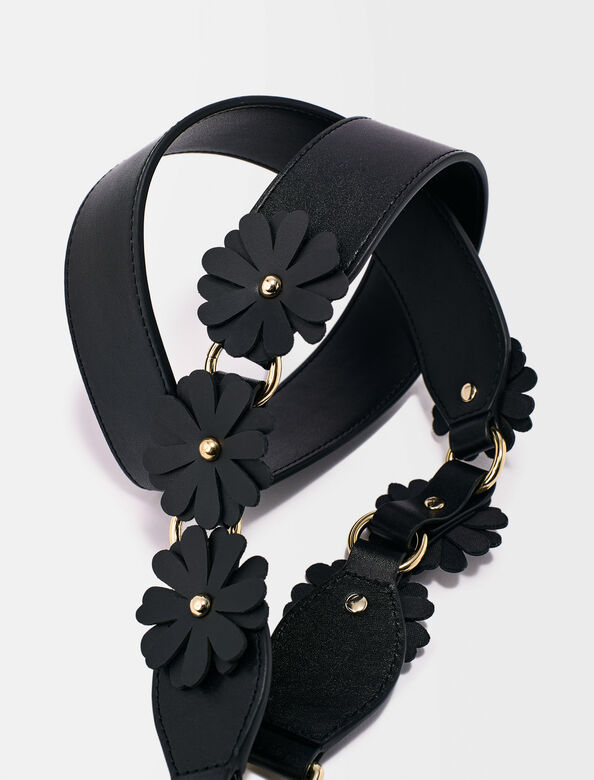 Leather strap with floral detailing : Other Accessories color 