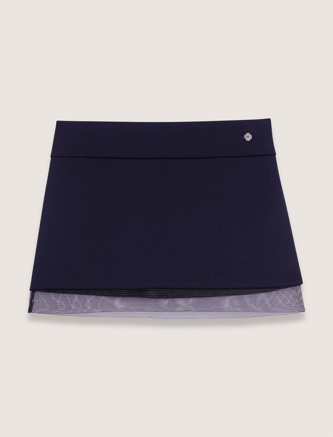 Wool blend and tulle skirt : Skirts & Shorts color Navy