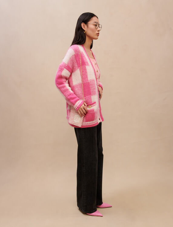 Checked jacquard cardigan - Cardigans & Sweaters - MAJE