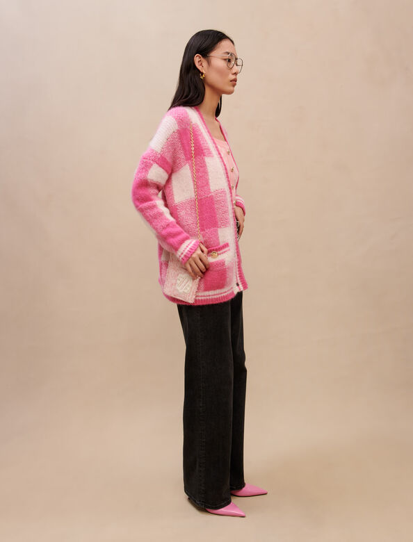 Checked jacquard cardigan : Cardigans & Sweaters color 