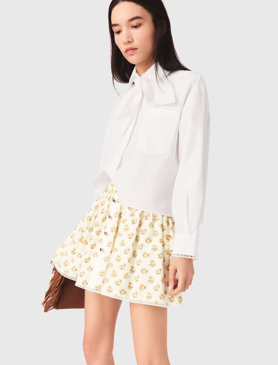 Printed skirt with rickrack trim - Skirts & Shorts - MAJE