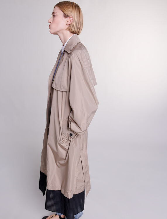 Contrast trench coat - View All - MAJE