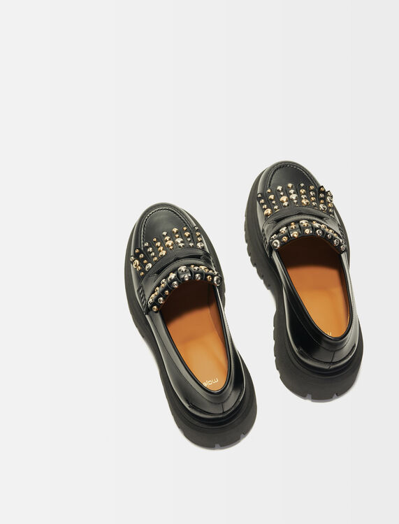 Platform loafers with studs : Sling-Back & Sandals color Black