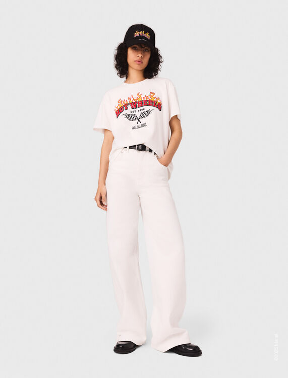 Embroidered T-shirt : Hot Wheels™ x Maje color White