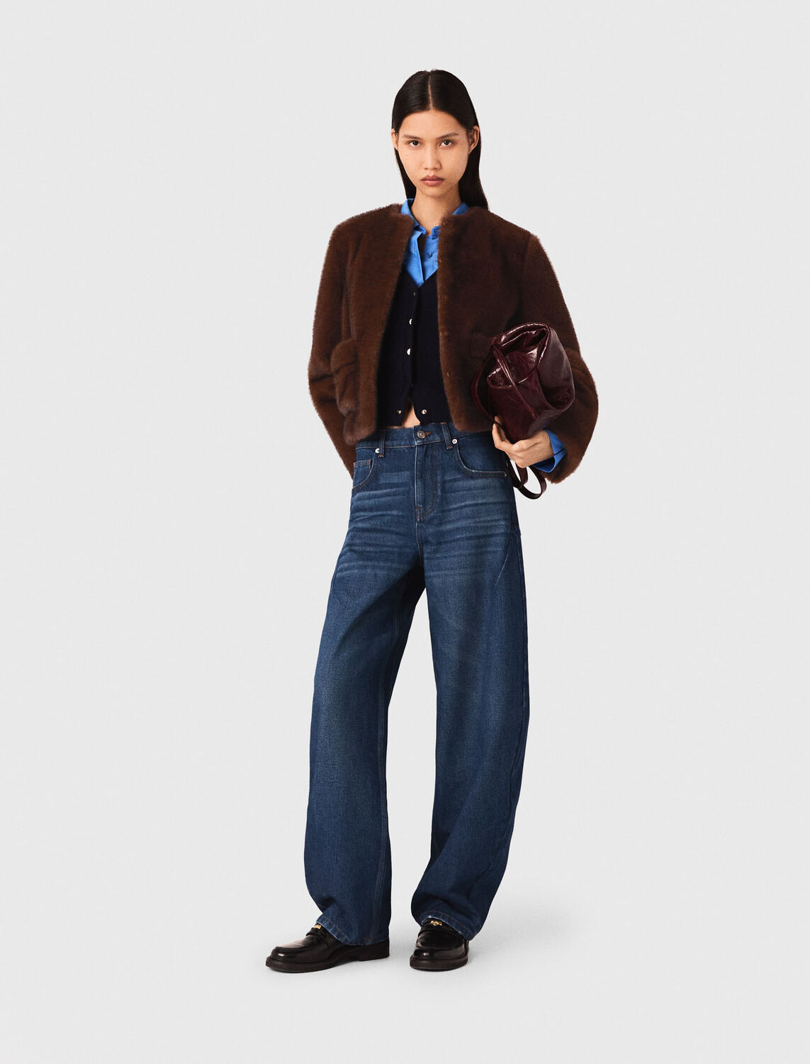 Short faux fur coat - Coats - MAJE
