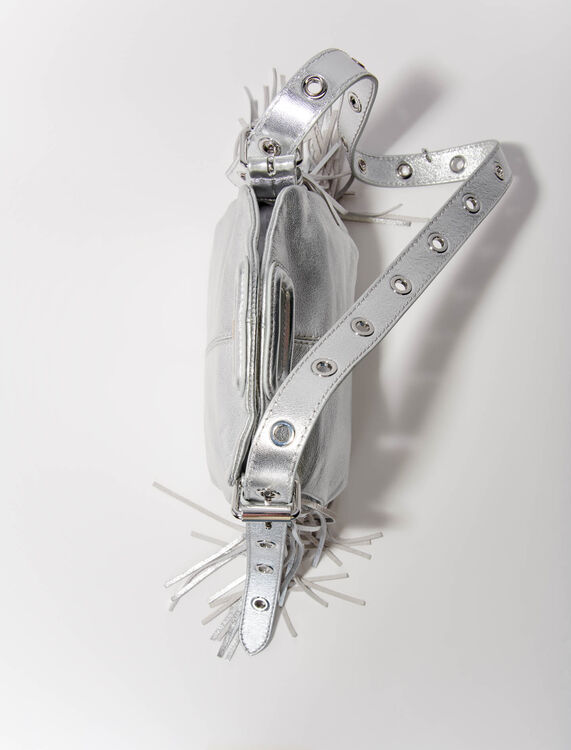 Metallic leather mini Miss M bag -  - MAJE