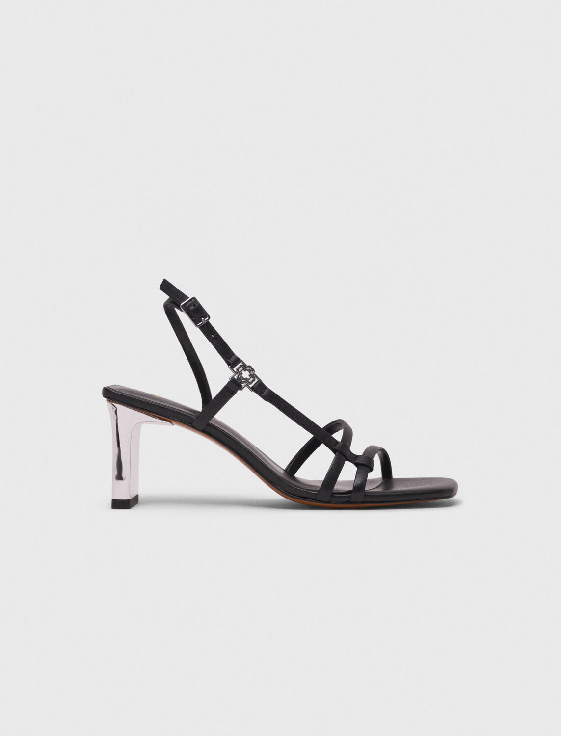 Metallic heel strappy sandals - Sling-Back & Sandals - MAJE